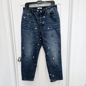 Tommy Hilfiger Jeans Womens 31/12 High Rise Tapered Mom Embroidered Jeans